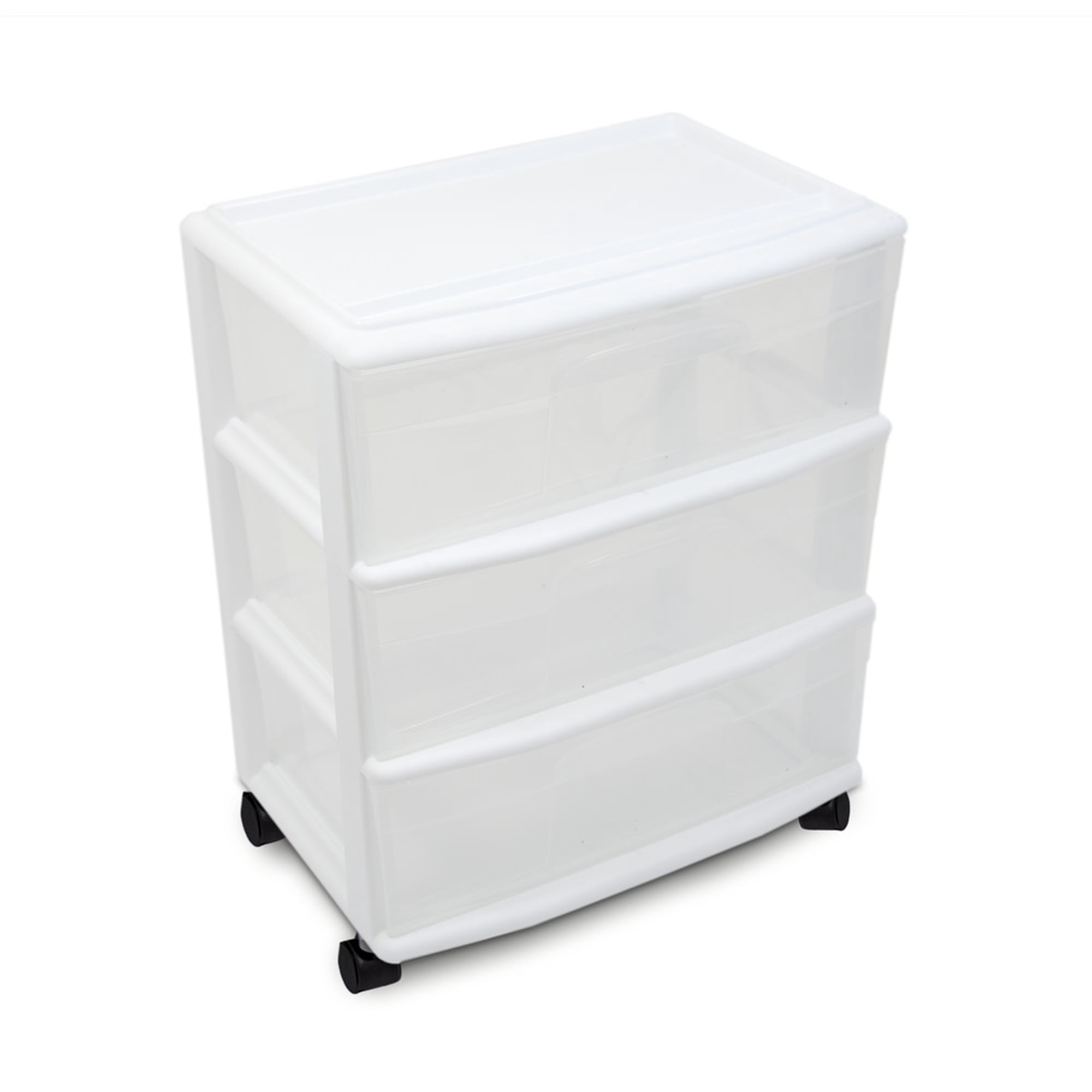 Homz 3 Drawer Wide Cart with Casters/Wheels, set of 1