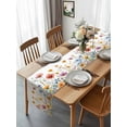 thumbnail image 4 of Burlap Table Runner 90 Inches Long, Pastoral Watercolor Floral Non-Slip Kitchen Table Runners for Dining Room Everyday Use Party Table Decorations Country Red Blue Wildflowers, 4 of 9