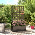 thumbnail image 6 of Outsunny Galvanized Raised Garden Bed with Trellis and Drainage Holes for Climbing Plants, Vegetable, Vines, 24" x 9" x 44.5", Black, 6 of 9
