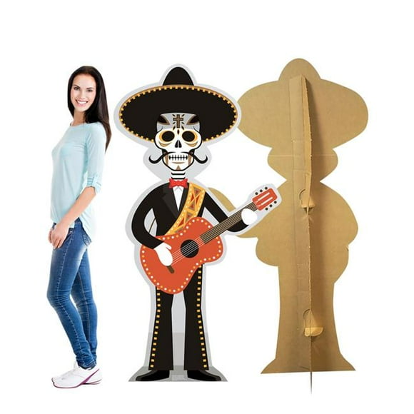 Advanced Graphics 2390 68 x 36 in. Day of The Dead Guitar Player Cardboard Standup