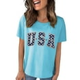 thumbnail image 2 of Bovemsi 4Th of July Oversized Shirt Women Casual Printing Short Sleeves Round Neck Loose T Shirt Blouse Tops, Blue Women's Summer Short Sleeve T-Shirts, M, 2 of 8