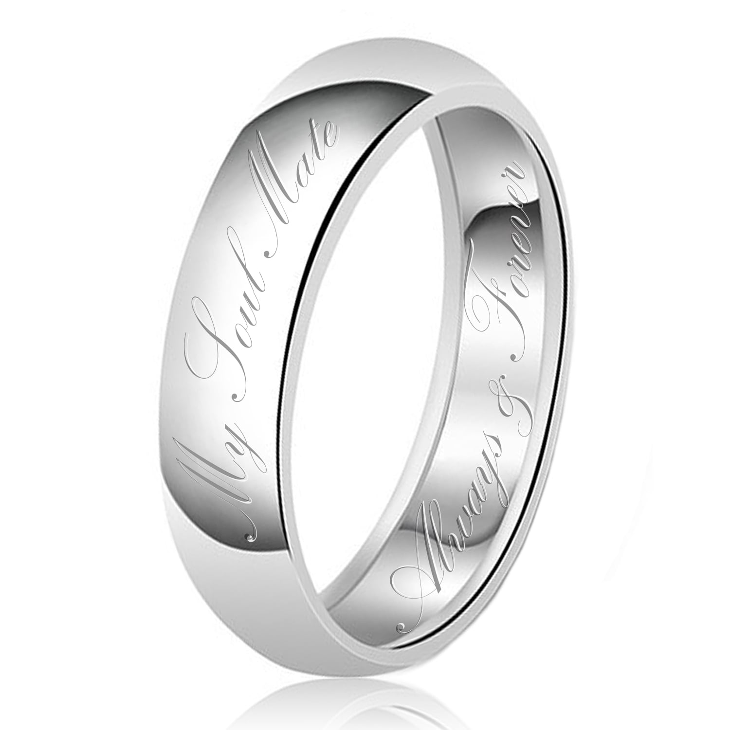 Ginger Lyne Collection Glow in The Dark Stainless Steel Comfort Fit Wedding Band Ring