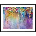 thumbnail image 2 of Art.com Abstract Floral Watercolor Painting. Hand Painted White, Yellow and Red Flowers in Soft Color. Blue Art Print by pluie_r, Black Frame Wall Art, 29" x 23", 2 of 5