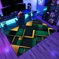 thumbnail image 3 of Luxury Green Gold Rug 3x4 Small Area Rugs Golden Geometric Texture Rugs Ultra Soft Non Slip Washable Low Pile Carpet for Gameroom Bedroom Living Room Playroom Home Decor, 3 of 7
