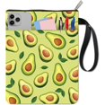 thumbnail image 1 of Funda de libro con diseño de aguacate, funda de libro de frutas, funda de libro verde para libros de bolsillo, funda de tela lavable con cremallera y bolsillo adicional., 1 of 9