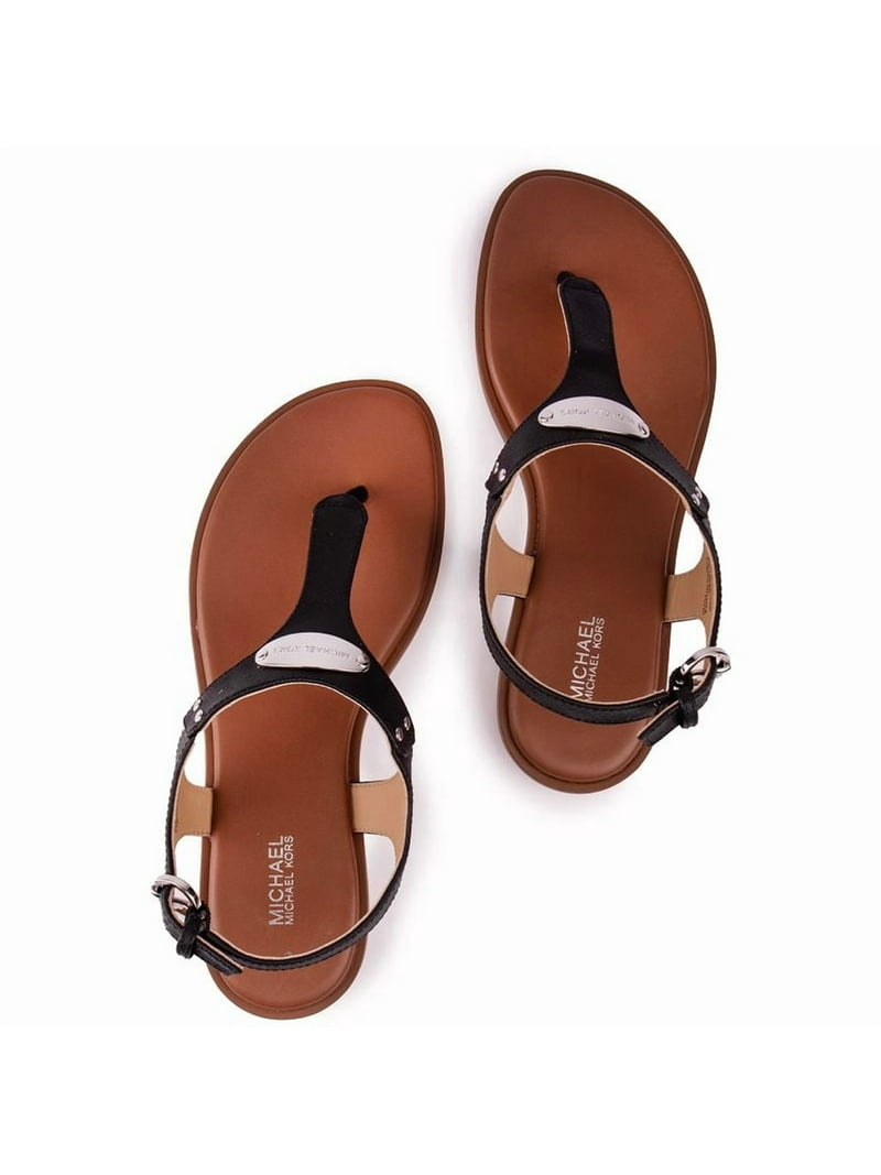 MICHAEL Michael Kors Women's Leather MK Plate T-Strap Thong
