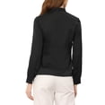 thumbnail image 3 of INSPIRE CHIC Women's Bow Tie Neck Solid Long Sleeve Satin Blouse Tops XL Black, 3 of 5