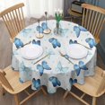 thumbnail image 3 of Blue Butterfly Pattern Round Tablecloth 60"x60",Wrinkle Wipeable Table Cloth for Kitchen Dining Room Picnic Patio Party, 3 of 6