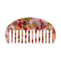 Unique Bargains 1 Pc Spotted Pattern Hair Comb Yellow Red Acetate Sheet
