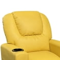 thumbnail image 3 of Sillón reclinable para niños Benzara con portavasos de piel sintética amarilla, 3 of 5