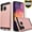 Gold, variant on Samsung Galaxy A21 Phone Case, 2-Piece Style Hybrid Shockproof Hard Case Cover with [Temerped Glass Screen Protector] (Purple)