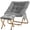 Gray, variant on Congermom Comfy Saucer Chair, Foldable Living Room Chairs, Soft Faux Fur Lounge Chair for Bedroom, Reading Chairs for Adults, X-Large (with Ottoman, Blue)