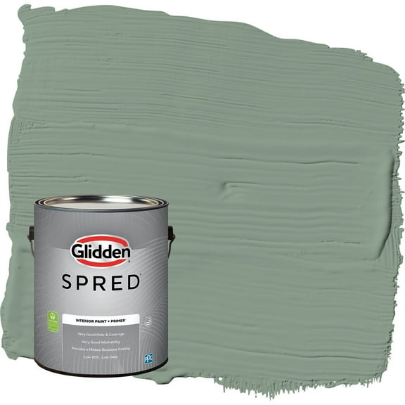 Glidden Spred Birch Forest / Green Flat Interior Paint with Primer, 1 Gallon