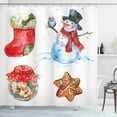 thumbnail image 1 of Ambesonne Christmas Shower Curtain, Watercolor Xmas, 69"Wx84"L, Dark Orange Pale Blue, 1 of 3