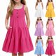 thumbnail image 1 of Teen Girls Dresses Cute Sleeveless Button-Front Tiered Dress for Girls Lightweight Summer Casual Sundress with Pockets ,Sie:120, 1 of 5