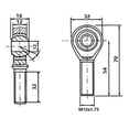 thumbnail image 5 of 12mm Rod End Bearing M12x1.75mm Rod Ends Ball Joint Male Right-Hand Thread, 5 of 5