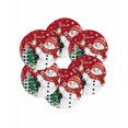 thumbnail image 7 of 13 Inch Round Placemats Set of 6, Red Snowman Christmas Non Slip Heat Insulation PP Table Mats, Snowflake Xmas Tree Winter Elk Washable Place Mats for Kitchen Dining Party Table Decor, 7 of 7