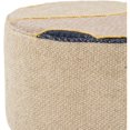thumbnail image 2 of Surya Zurich Modern Cotton and Wood Accent Stool in Beige/Camel/Pale Pink, 2 of 3