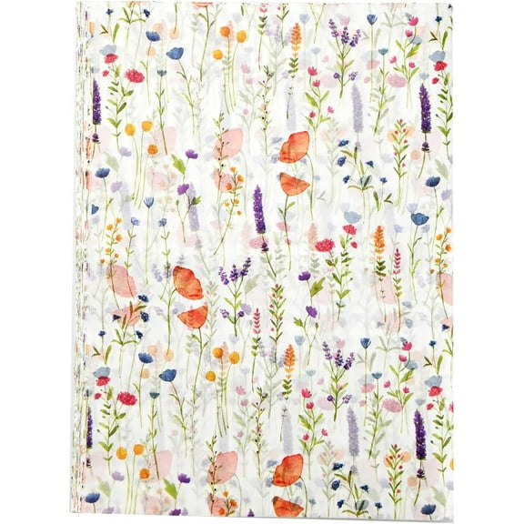 100 Sheets Flower Gift Wrapping Tissue Paper Recyclable Greenery Botanical Packaging Bag for Wedding Birthday Showers Art Craft Party Favor Decoration