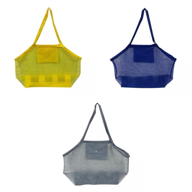 Bolsa de playa de malla grande de 3 piezas, bolsa para , bolsa de juguetes, almacenamiento plegable Yuyangstore bolsos de playa de malla