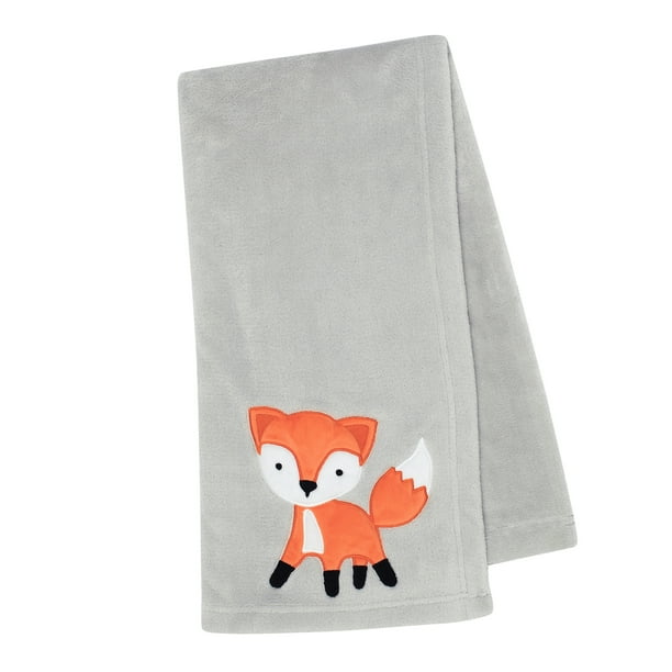 Bedtime Originals Woodland Friends Gray Fleece with Orange Fox Baby