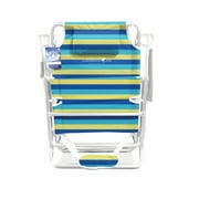 Caribbean Joe 5 Position Reclining Beach Chair, Blue Yellow Stripes