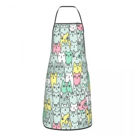 

Custom Bib Cat Paw Kitten Footprint Aprons Men Women Adult Chef Cooking Kitchen Cartoon Paw Lover Tablier Cuisine Painting