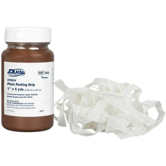 Plain Wound Packing Strips 1" x 5 yds Woven Gauze Fabric Packing Strips Sterile