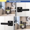 thumbnail image 3 of Poignées de Porte Carrées Modernes Levier de Porte de Passage Poignée Intérieure de Porte Levier Sans Clé Non Verrouillable Ensemble [pour Portes de Couloir Ou de Garde-Robe] Réversible pour Portes des Côtés Droit et Gauche, 3 of 6