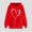 Red, variant on Cute Hoodies For Teen Girls Trendy Hearts Print Winter Hoodie Tops Long Sleeved Drawstring Comfortable Pullover Hoodie Gray L