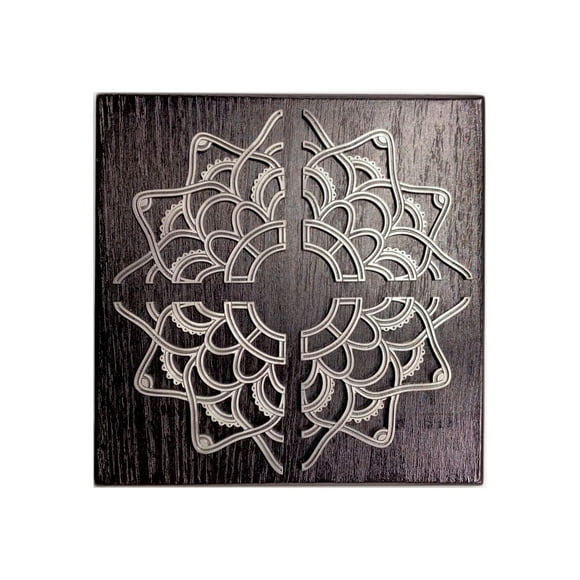 Porta Calientes Colsa Madera Negro Diseño Mandala