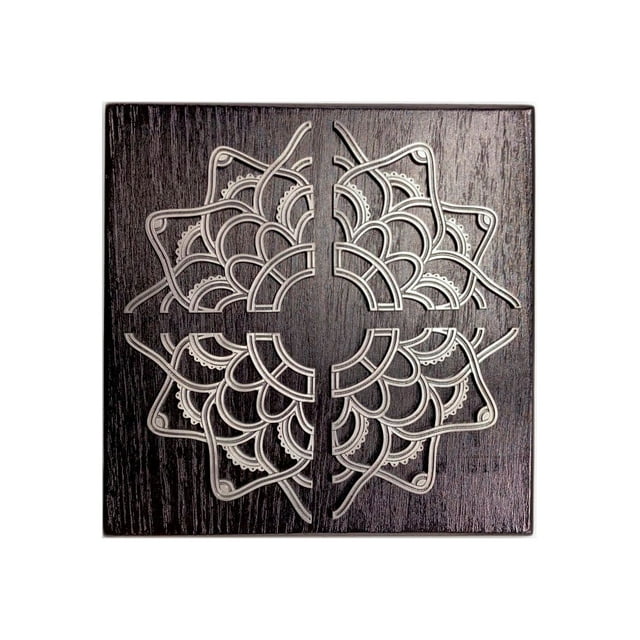 Porta Calientes Colsa Madera Negro Diseño Mandala