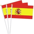 thumbnail image 1 of (Paquete de 20) Bandera de España Mini banderas de palo pequeñas de mano para fiesta, aula, jardín, Juegos Olímpicos, festivales, clubes, desfiles, fiestas, 1 of 5