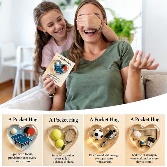 Heart Sport-Themed Pocket Hug Ornaments - Golf Basketball Baseball Decor, Cute Sports Fan Gift, Durable Pocket Decoration, Valentine's Day Holiday Gift for Sports Enthusiasts, 3.5*2.7in, B
