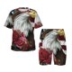 thumbnail image 1 of Fotbe Eagle With Hat And Roses Pijama Estampada de 2 Piezas para Niños – Ropa de Dormir de Manga Corta Cómoda para Niños y Niñas, Camiseta y Shorts de Algodón-X-Large, 1 of 6