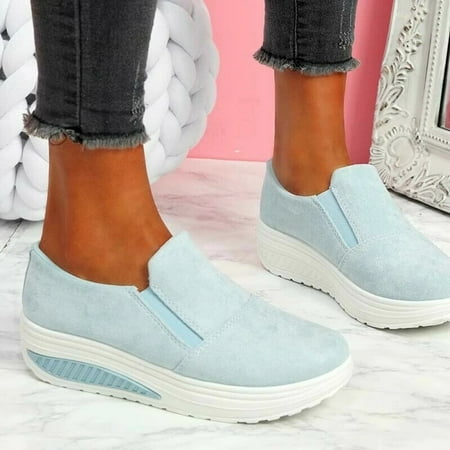 

Non-slip Sneakers for Women Slip-on Anti-slip Shoes Casual Round Toe Platform Walking Shoes