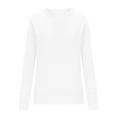 thumbnail image 7 of ABATAB Sweatshirts For Womens Long Sleeve Ribbed Crewneck Side Slit Fashion Pullover Lightweight Solid Color Tops, 7 of 7