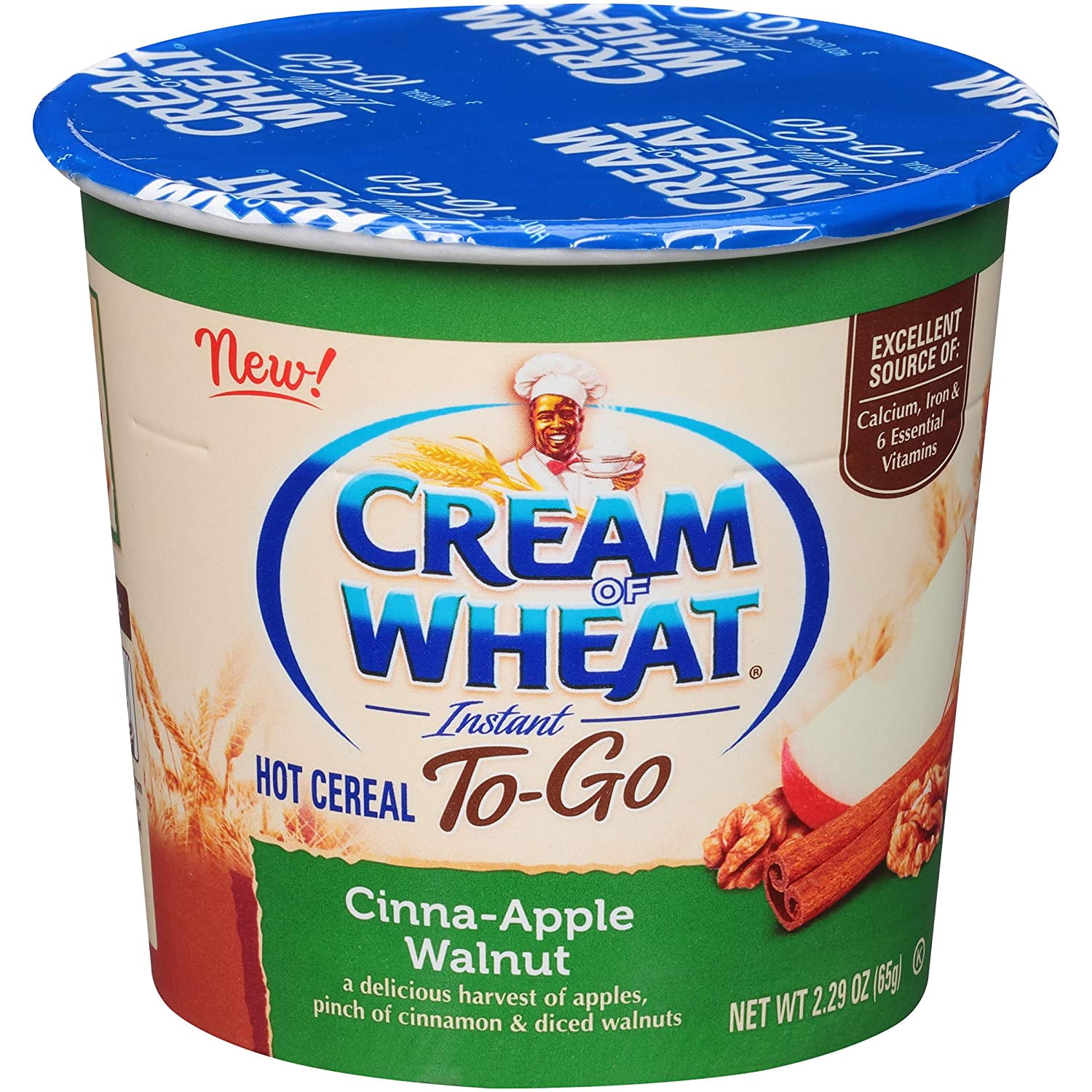 Cream of Wheat, Hot Cereal to Go, CinnaApple Walnut, 2.29 Ounce (Pack