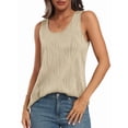 thumbnail image 3 of Women'S Dressy Business Casual Tank Tops Summer Sleeveless Trendy Blouses Flowy Work Shirts Apricot XS, 3 of 7