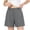 #0447-Gray, variant on Bermuda Shorts for Women High Waisted Pleated Front Button Detail Pocket Detail Loose Fit Bottoms Daily Slacks
