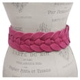 thumbnail image 3 of Women's 3" Wide Cow Suede Round Disc Braided Waist Belt with Round Buckle, 3 of 4