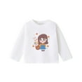 thumbnail image 5 of bbymog Girls White T Shirt Long Sleeve Crewneck Pullover Tops Fall Cotton Shirts for Boys Girls Tshirts White D 3 Years, 5 of 5