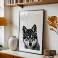thumbnail image 5 of baby wolf - Photography Animal Wildlife Black and White Dog Portrait Nature Minimalist Black Framed Wall Art Print 24 x 36 inches, 5 of 8
