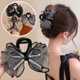 thumbnail image 2 of New Shiny Bow Polka Dot Mesh Bubble Gripper For The Back Of The Head, 2 of 7