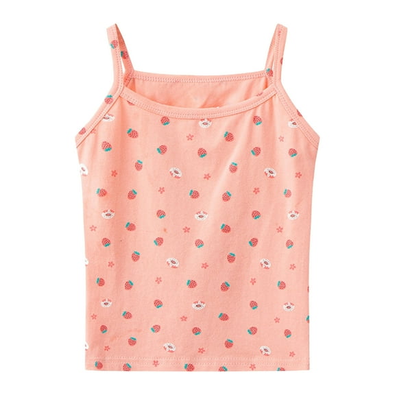 vdgthytj Toddler Girls Tank Top Undershirts Summer Cute Printed Spaghetti Strap Camisole Casual Cami Top for Kids