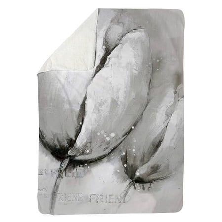 Begin Home Decor 5545-6080-FL45-1 60 x 80 in. Contemporary Tulips-Sherpa Fleece Blanket