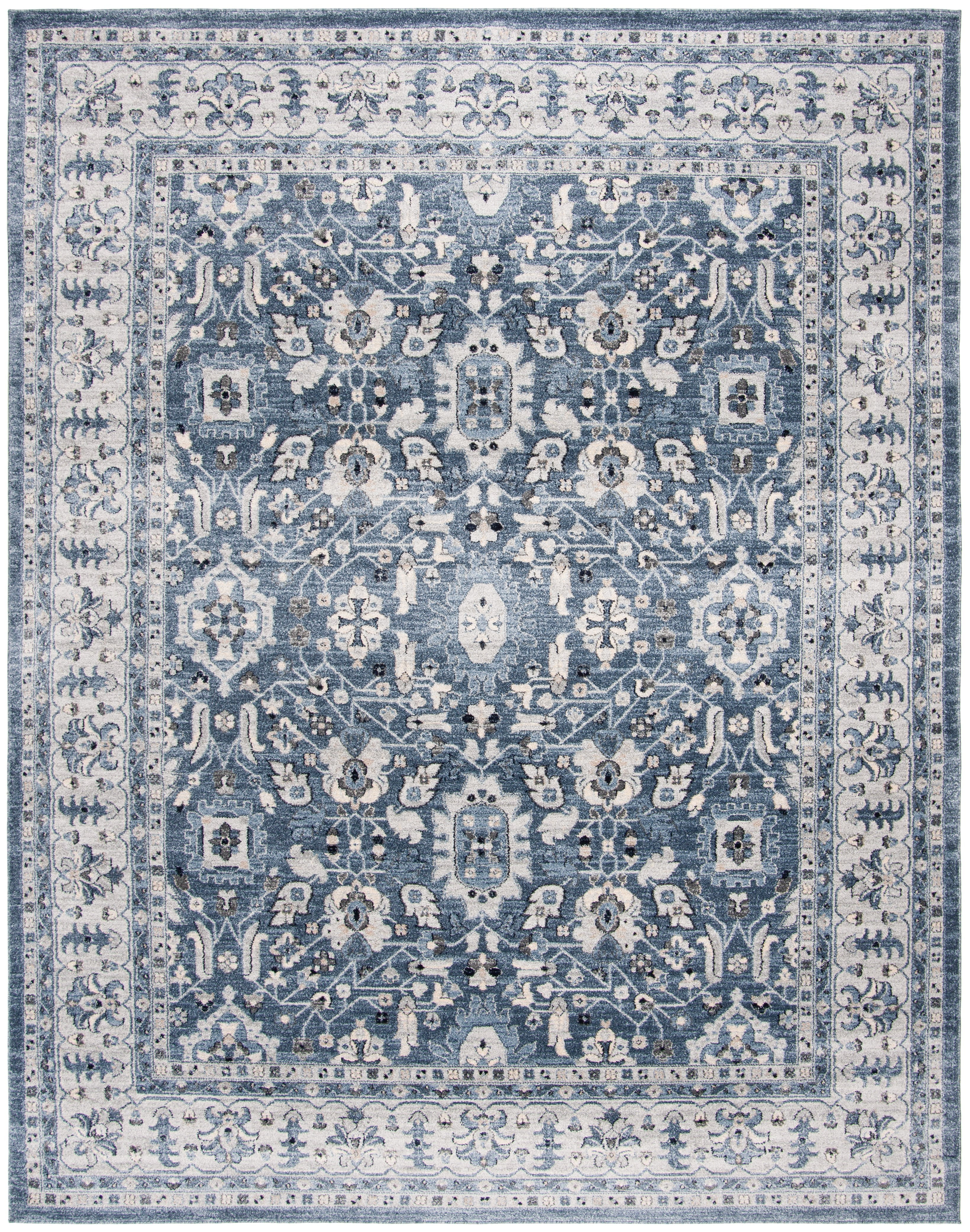 SAFAVIEH Charleston Cheshunt Oriental Area Rug, Navy/Creme, 9' x 12'