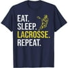 RooRuns Eat Sleep Lacrosse Repeat Sports Team Gifts Men Fathers Day T-Shirt