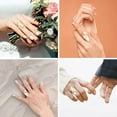 thumbnail image 3 of 18k Gold Plated Cubic Zirconia Pearl Ring, Adjustable Ring, Butterfly Ring, Mom Gift, 3 of 4