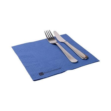 Dark 50 Ct Box - Disposable Paper Napkins - Micropoint 2-Ply - Square - Navy Blue - Dinner - 16